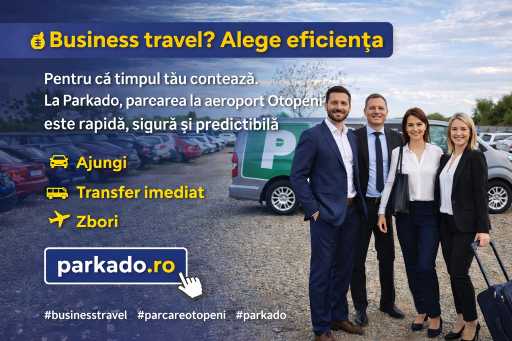 Business travel? Alege eficiența cu parcarea la aeroport Otopeni de la Parkado