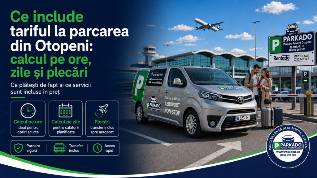 Ce include tariful la parcarea din Otopeni: calcul pe ore, zile și plecări