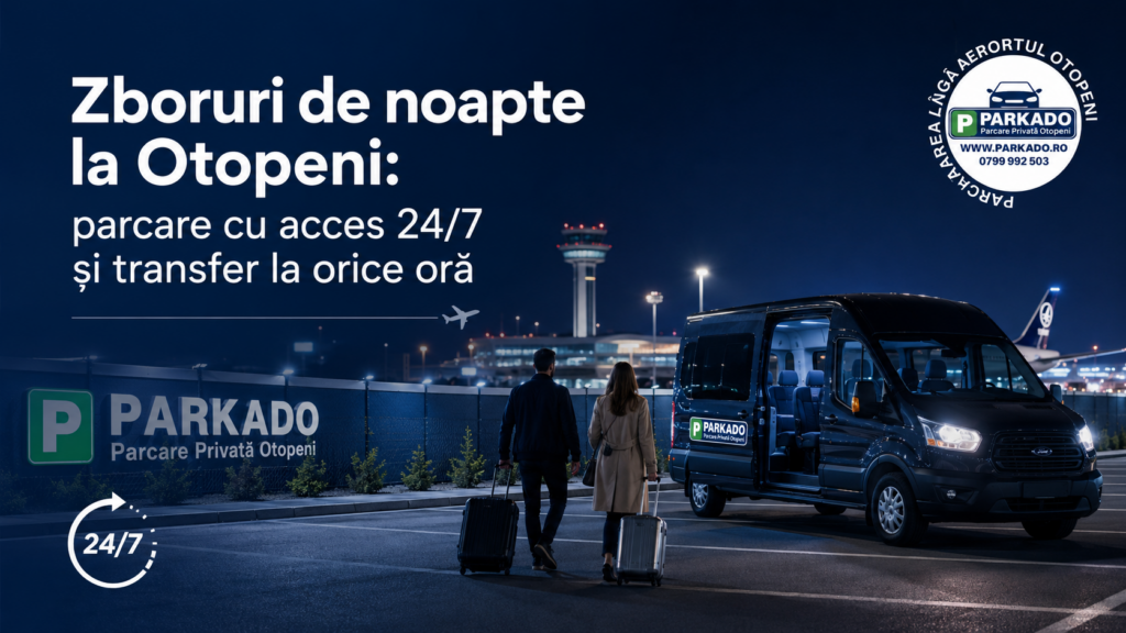 Zboruri de noapte la Otopeni: parcare cu acces 24/7 și transfer la orice oră