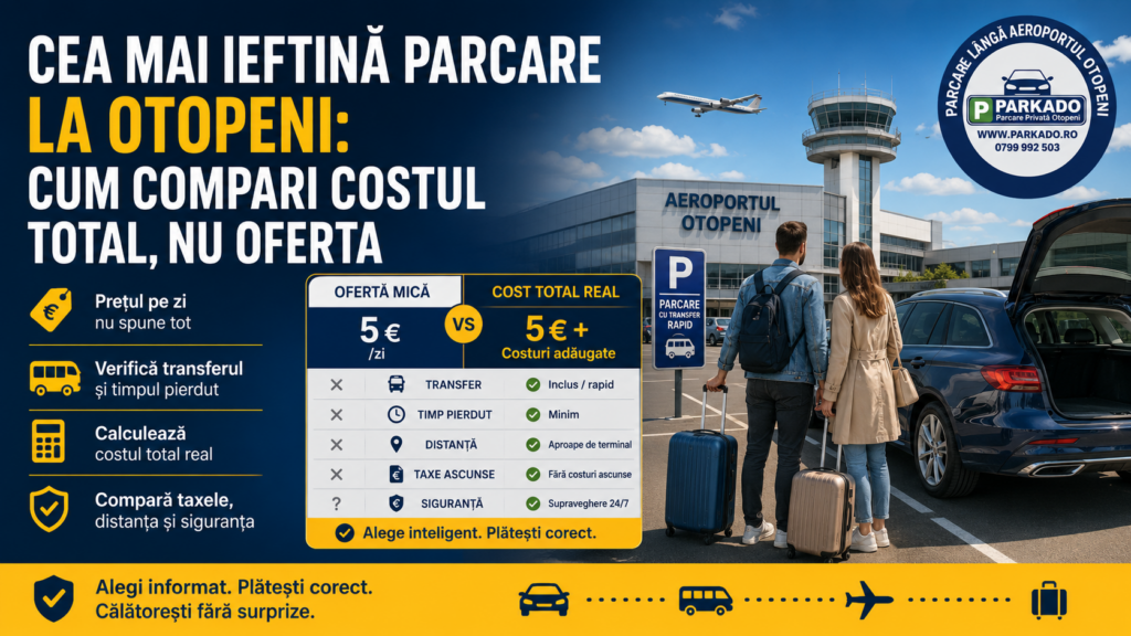 „Cea mai ieftină parcare” la Otopeni: cum compari costul total, nu oferta